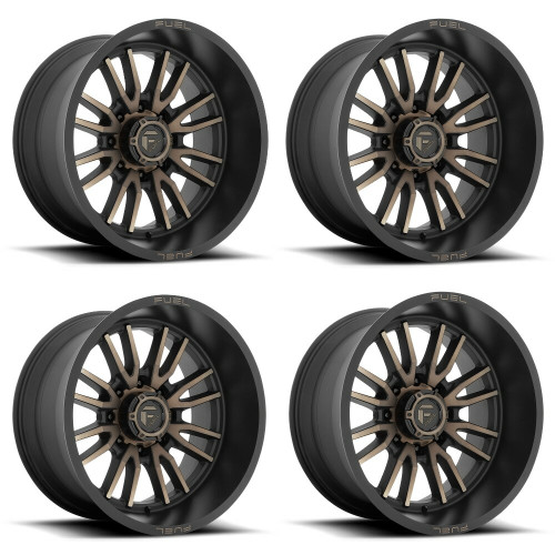 Set 4 20" Fuel D762 Clash 20x9 8x170 Matte Black Double Dark Tint Wheels 1mm Rim