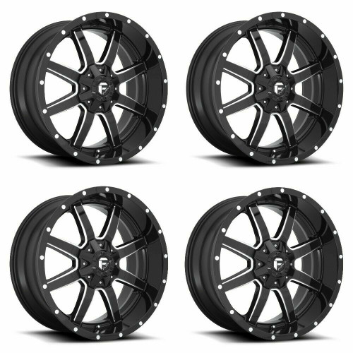 Set 4 Fuel D610 Maverick 18x9 8x170 Gloss Black Milled Wheels 18" 20mm Rims