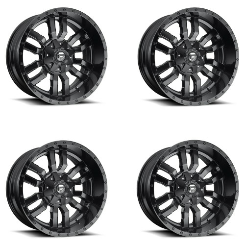 Set 4 Fuel  D596 Sledge 20x10 6x135 6x5.5 Black Black Wheels 20" -19mm