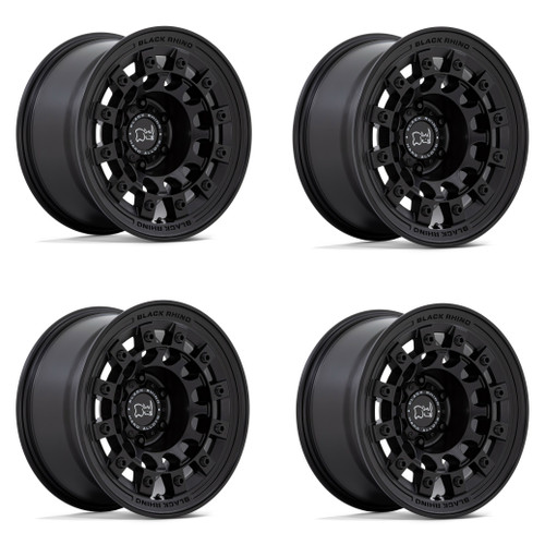 Set 4 Black Rhino Fuji 17x9 6x5.5 Matte Black Wheels 17" -12mm Lifted Truck Rims
