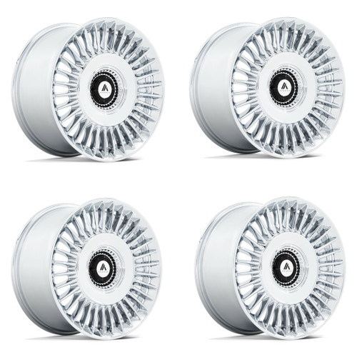 Set 4 Asanti Black ABL-40 Tiara 22x9 5x4.25 5x4.5 Chrome Wheels 22" 38mm Rims