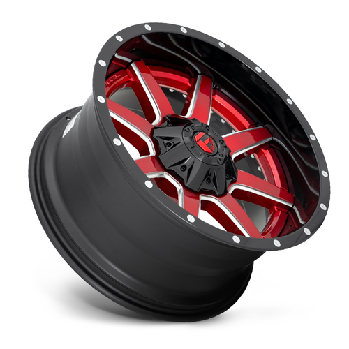 Fuel 2PC D250 Maverick 20x10 5x5 5x5.5 Gloss Red Wheel 20" -19mm Lifted Rim