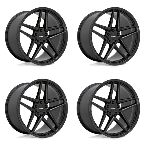 Set 4 Cray Panthera 21x12 5x120 Semi Gloss Black 21" 52mm For Corvette Wheels