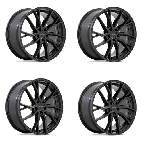 Set 4 Niche M272 Novara 20x9 5x112 Matte Black Wheels 20" 42mm Rims