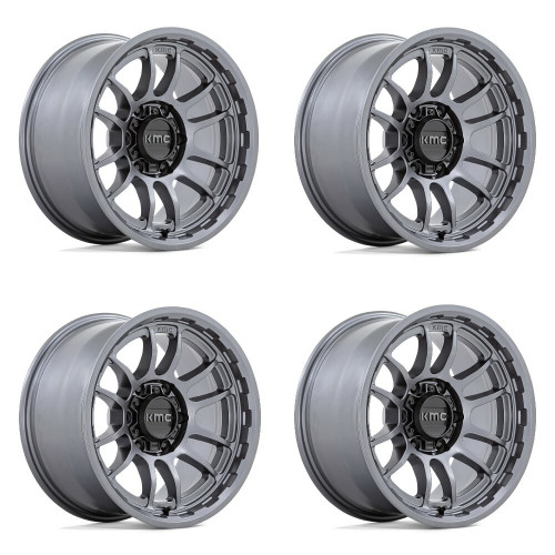 Set 4 KMC KM727 Wrath 20x9 5x5 Matte Anthracite Wheels 20" 0mm Rims