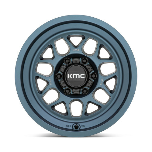 Set 4 KMC KM725 Terra 20x9 6x5.5 Metallic Blue Wheels 20" -12mm Lifted Rims