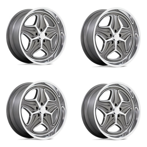 Set 4 22" Foose F172 Merlot 22x10.5 5x4.75 Anthracite Machined Wheels 6mm Rims