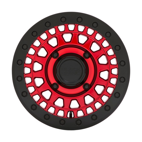 Black Rhino Powersports Parker Utv Beadlock 15x7 4x137 Candy Red Black Wheel 15"