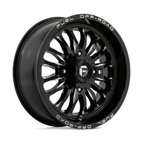 Fuel UTV D821 Arc Utv 20x7 4x156 Gloss Black Milled Wheel 20" 13mm Rim