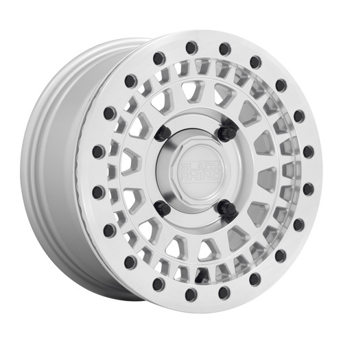 Set 4 Black Rhino Powersports Parker Beadlock 15x7 4x110 Silver Wheels 15" Rims