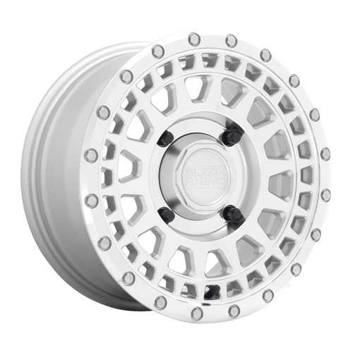 Set 4 Black Rhino Powersports Parker 14x7 4x156 Silver Mirror Wheels 14" 36mm