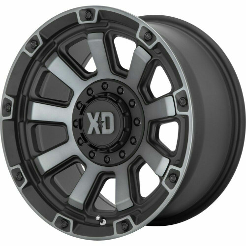 Set 4 XD XD851 Monster 3 20x9 5x5 5x5.5 Satin Black With Gray Tint Wheels 20"