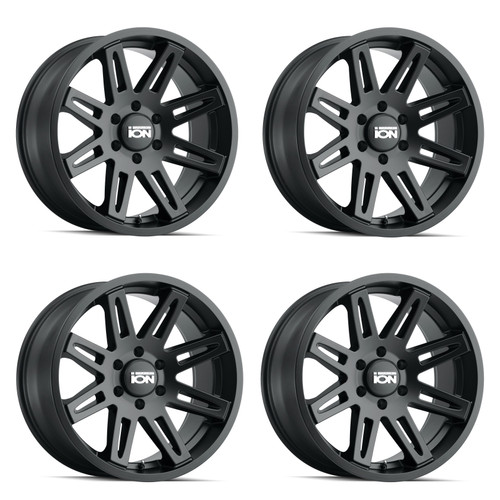 Set 4 20" Ion 142 20x9 Matte Black 5x5.5 Wheels 0mm Rims