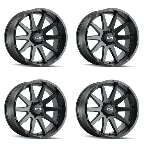 Set 4 17" Ion 143 17x9 Matte Black 6x5.5 Wheels -12mm Rims