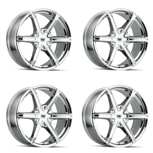 Set 4 22" Mazzi Stilts 22x9.5 Chrome 6x135 6x5.5 Wheels 30mm Rims