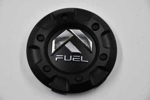 Fuel Off Road Matte Black w/ Chrome Logo & Textured Chrome Lettering Wheel Center Cap Hub Cap M-477(MB) 4.25" Snap On