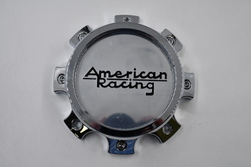 American Racing Chrome w/ Black Lettering Wheel Center Cap Hub Cap CAP-AX204-FRONT-B-C3 6.75" 6-3/4"OD Dually for AR204 Baja Dually
