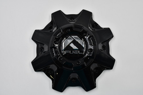 Fuel Off Road Gloss Black w/ Chrome Logo & Gloss Black Cosmetic Screws Wheel Center Cap Hub Cap B-1002-53GBR 8.5" 8 Lug