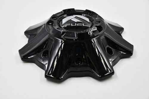 Fuel Off Road Gloss Black w/ Chrome Logo & Gloss Black Cosmetic Screws Wheel Center Cap Hub Cap B-1002-53GBR 8.5" 8 Lug