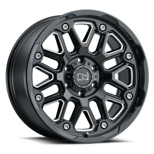 Black Rhino Hollister 18x9.5 8x6.5 Gloss Black W  Milled Spokes Wheel 18" -18mm