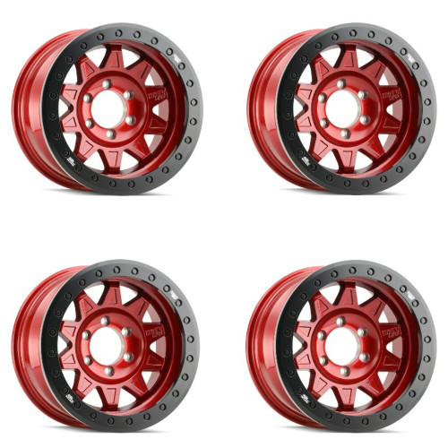 Set 4 17" Dirty Life Roadkill Race 17x9 CRimsson Candy Red 5x5.5 Wheels -14mm