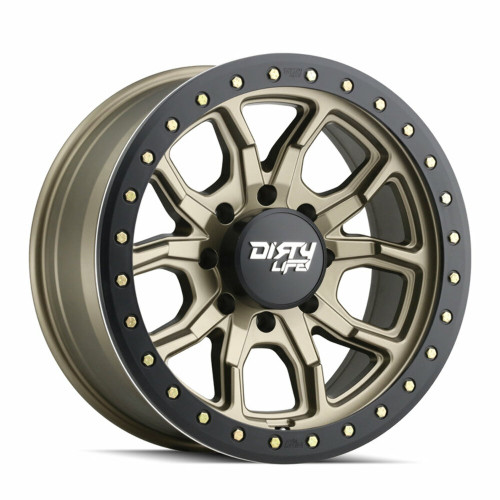 17" Dirty Life Dt-1 17x9 Satin Gold W Simulated Ring 8x170 Wheel -12mm Rim