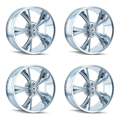 Set 4 17" Ridler 695 17x8 Chrome 5x5 Wheels 0mm Rims For Jeep Chevy GMC