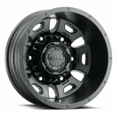 16" Ultra 003SB Hunter Dually 16x6 6x205 Gloss Black Clear Coat Wheel -130.5mm