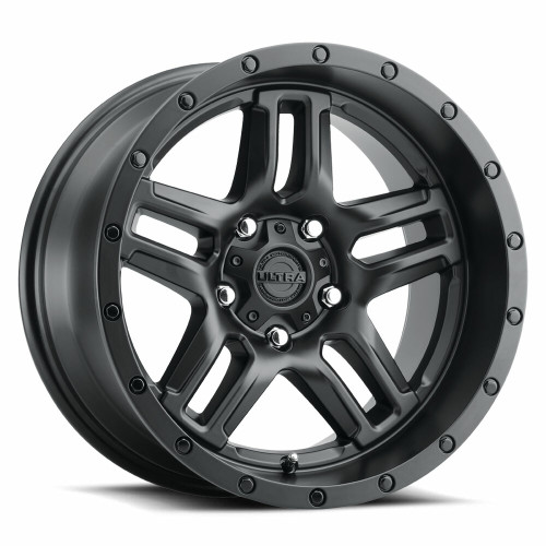 17" Ultra 258SB Prowler Jeep 17x9 5x4.5 Satin Black Wheel -12mm Lifted Truck Rim