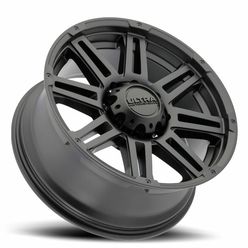 16" Ultra 226SB Machine 16x8 8x6.5 Satin Black Gloss Black Logo Wheel 1mm Rim