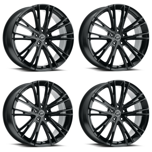 Set 4 20" Platinum 458BK Prophecy Gloss Black 20x8.5 Wheels 5x4.5 40mm Rims