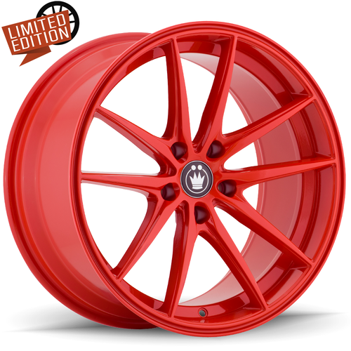 Set 4 18" Konig 37R Oversteer Gloss Red 18x8 Wheels 5x4.5 45mm Street Rims