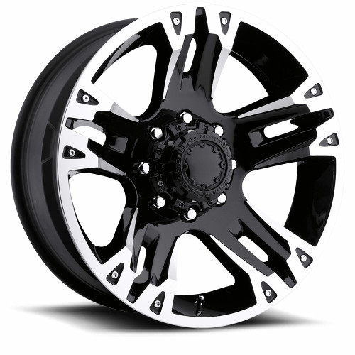 Set 4 17" Ultra 234B Maverick Gloss Black Diamond Cut 17x8 Wheels 8x6.5 00mm Rims
