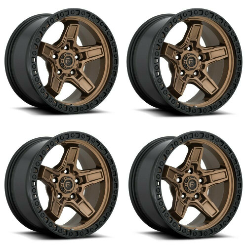 Set 4 Fuel D699 Kicker 17x9 5x5 Bronze Black Bead Ring Wheels 17" -12mm