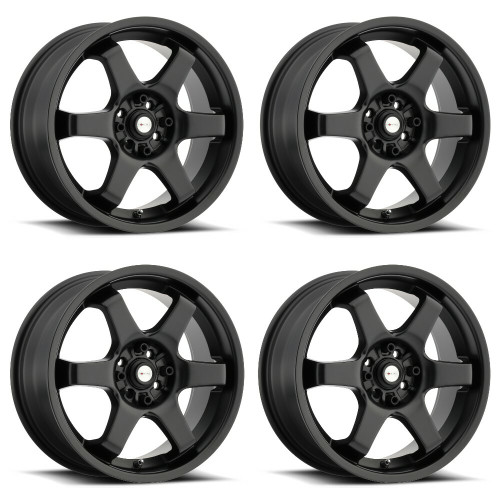 Set 4 16" Focal 421B X Satin Black 16x7 Wheels 4x100 4x4.5 42mm Rims