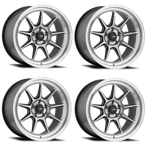 Set 4 17" Konig 105M Countergram Hyper Chrome Machined Lip 17x8 5x100 40mm Rims