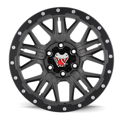 17" Mamba 597MG M25 17x9 5x5 Matte Grey Wheel -12mm Lifted For Jeep Wrangler Rim