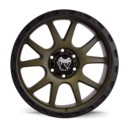 17" Mamba 599BZ M27 17x9 5x139.7 Matte Bronze w/ Black Lip Wheel 12mm Rim