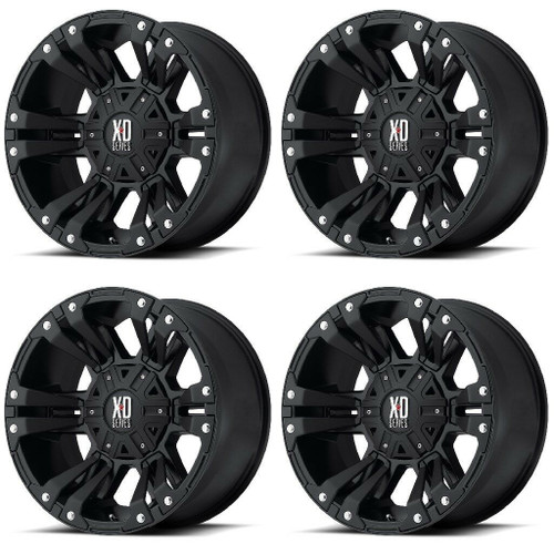 Set 4 XD XD822 Monster II 20x10 8x180 Matte Black Wheels 20" -24mm Rims