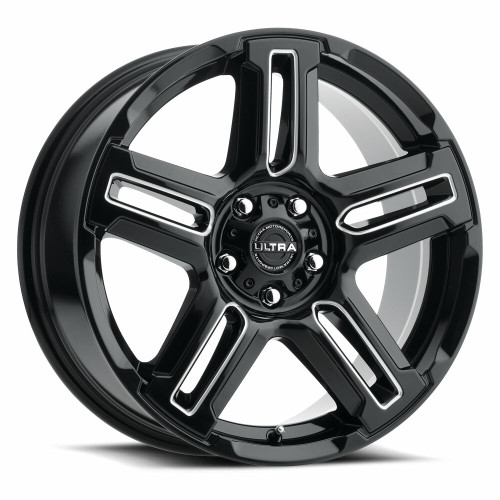 17" Ultra 258BM Prowler Lifted 17x8 5x110 Gloss Black Milled Accents Wheel 30mm