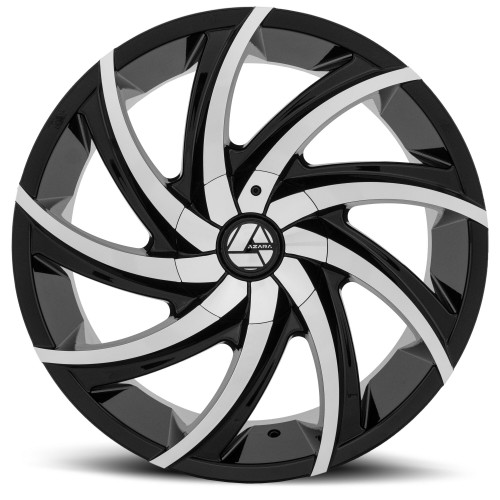 20" Azara AZA-504 Gloss Black & Machined Wheel 20x8.5 5x112 5x4.5 35mm Rim