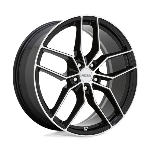 Set 4 Petrol P5C 18x8 5x115 Gloss Black W/ Machined Face Wheels 18" 40mm Rims