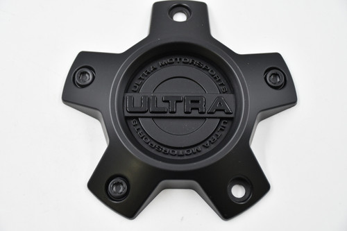 Ultra Motorsports Satin Black w/ Gloss Black Logo A89-9059SB Center Cap Hub Cap 4.625" 5 Lug Wheel