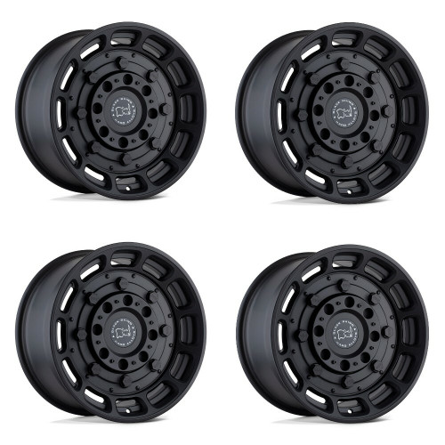 Set 4 Black Rhino Warthog 17x8.5 6x4.5 Matte Black Wheels 17" 0mm Rims