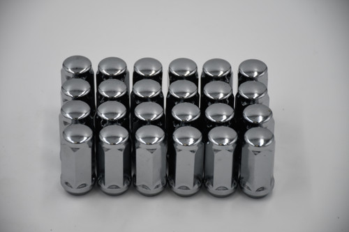 Set 24 Chrome Lug Nuts 3/4 Hex - 14mm x 2.0 1.75" Tall M14x2.0