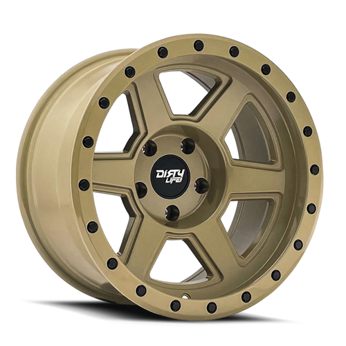 17" Dirty Life Compound 17x9 Desert Sand 5x5 Wheel -12mm Lifted For Jeep Rim