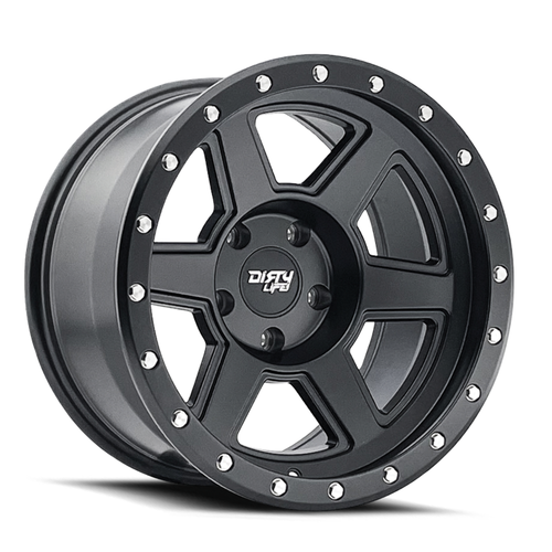 17" Dirty Life Compound 17x9 Matte Black 6x5.5 -12mm For Chevy GMC Cadillac Rim
