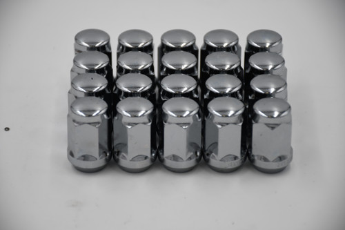 Set 20 Chrome Lug Nuts 3/4 Hex - 1/2" 1.4" Tall Conical Seat 19mm 1/2-20