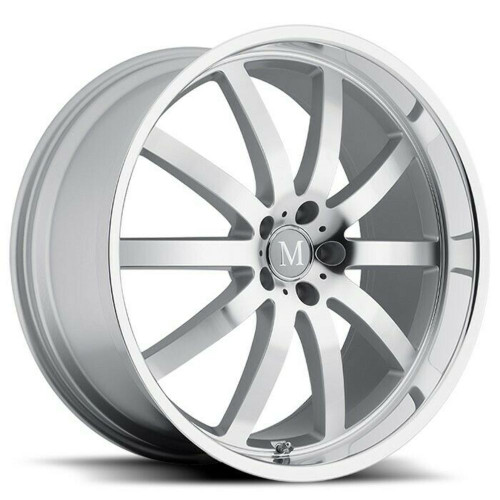 Mandrus Wilhelm 18x9.5 5x112 Silver W/ Mirror Cut Face & Lip Wheel 18" 53mm Rim