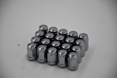 Set 20 12mm x 1.25 Chrome 3/4" Hex Lug Nuts 1.4" Tall Conical Seat M12x1.25